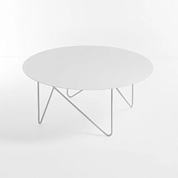 Inside 75 Table basse ronde SHAPE acier couleur blanc