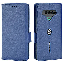 Etui en PU texture litchi, fermoir magnétique avec support, bleu foncé pour votre Xiaomi Black Shark 4/Black Shark 4 Pro