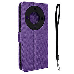 Avizar Étui Folio pour Honor Magic 5 Lite 5G Effet Croisillons avec Dragonne violet