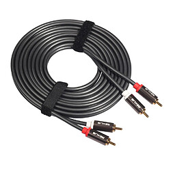 Câble audio 2RCA à 2RCA mâle à mâle pour amplificateur de home cinéma DVD TV 5m