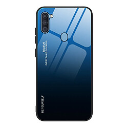 Coque en TPU dégradé de dureté de couleur hybride bleu/noir pour votre Samsung Galaxy A11