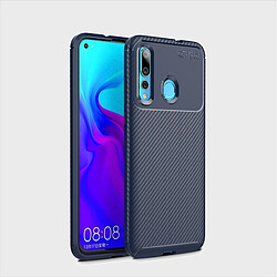 Wewoo Coque Housse TPU antichoc en fibres de carbone pour HuNova 4 (bleue)