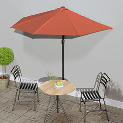 Maison Chic Parasol Jardin | Parasol de balcon et mat en aluminium Terre cuite 270x144x222cm - GKD47695