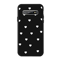 Wewoo Coque Pour Galaxy S10 + Multi Love Heart Pattern Housse de protection en TPU givré noir