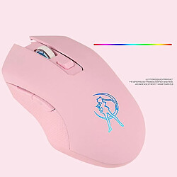 Avis Universal Souris de jeu optique LED silencieuse rose 1600dpi 2,4g souris sans fil USB pour ordinateur portable PC 667c