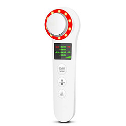 Chrono Dispositif de beauté ultrasonique, dispositif multifonctionnel de beauté faciale, Appareil de massage de mésothérapie de machine de beauté de LED(Blanc)