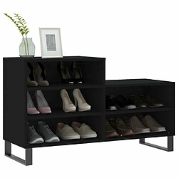 Avis Maison Chic Armoire à Chaussures Noir,Meuble de Rangement à Chaussures 102x36x60 cm Bois d'ingénierie -MN17009