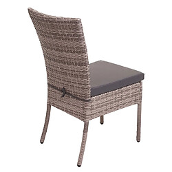 Avis Mendler 2x Chaise en poly rotin HWC-G19, chaise de balcon chaise de jardin, empilable ~ gris, coussins gris foncé