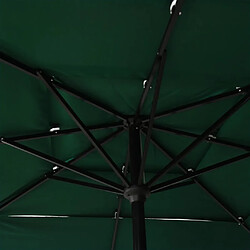 ComfortXL Parasol à 3 Niveaux Avec Mât En Aluminium Vert 2,5x2,5 M pas cher