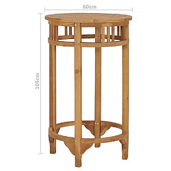 vidaXL Table de bar Ø 60 cm Bois de teck solide pas cher