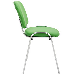 Acheter Decoshop26 Chaise visiteur empilable zone d'attente en PVC vert piètement à 4 pieds en métal chromé 10_0003362