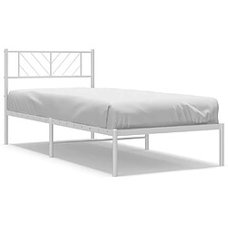 Maison Chic Lit adulte - Cadre de lit métal avec tête de lit,Structure du lit Contemporain pour chambre blanc 80x200 cm -MN83748