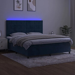 Avis vidaXL Sommier à lattes de lit matelas et LED Bleu foncé 160x200 cm