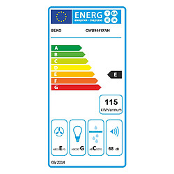 Hotte décorative murale 90cm 400m3/h - cwb9441xnh inox - BEKO