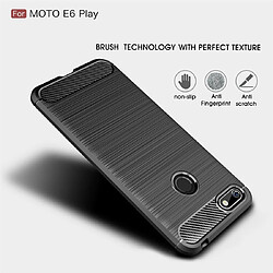 Wewoo Coque Souple Pour Motorola Moto E6 Play en TPU fibre de carbone brossé Texture Noir