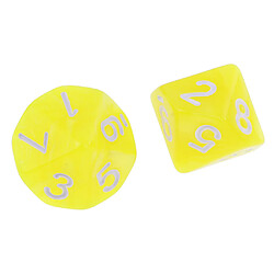 10pcs 10 cents dés d10 dés polyédriques pour dungeons et dragons jeu jaune pas cher