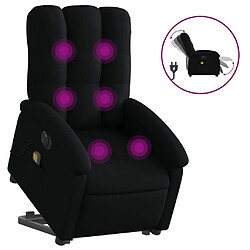 vidaXL Fauteuil inclinable de massage électrique Noir Tissu