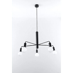 Luminaire Center Plafonnier DUOMO acier noir 5 ampoules