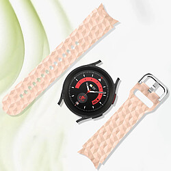 Avis Avizar Bracelet pour Galaxy Watch 5 / 5 Pro / 4 Silicone Texturé Losange Rose