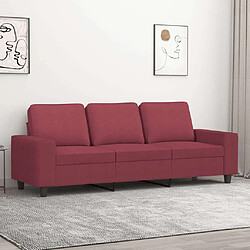 Maison Chic Canapé à 3 places,Canapé droit,Sofa de Salon,Banquette Rouge bordeaux 180 cm Tissu -GKD332892