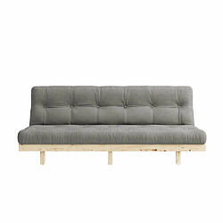 Inside 75 Banquette convertible futon LEAN pin coloris gris couchage 130x190 cm.