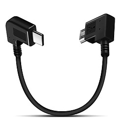 Avizar Câble USB type C vers micro-USB Charge et Sycnhro Rapide Prise Coudée 30cm Noir