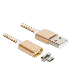 Avis Wewoo Câble or pour Samsung, HTC, LG, Sony, Huawei, Lenovo et autres Smartphones 1.2m Weave Style 5V 2A Micro USB vers USB 2.0 de données / chargeur magnétique,