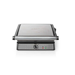 Grill viandes et panini 2000w noir/argent - KAGR141FSR - NEDIS