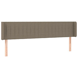 Avis Maison Chic Tête de lit scandinave à LED,meuble de chambre Taupe 183x16x78/88 cm Tissu -MN75280