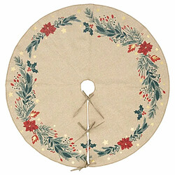 Tapis de Sapin Poinsettia Soir de Noël 90cm Beige