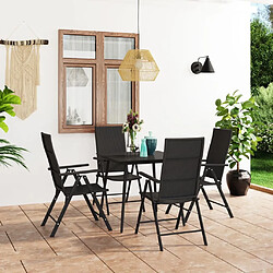 Salle à manger de jardin 5 pcs,Table et chaise à dîner Noir -MN27158