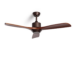 Avis Ledkia Ventilateur de plafond silencieux Forest Marron 132cm Moteur DC Sans lumière Télécommande Non