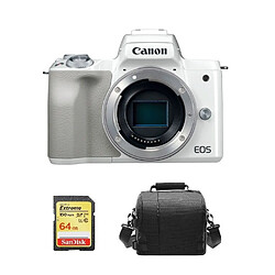 CANON EOS M50 Body White + 64GB SD card + camera Bag