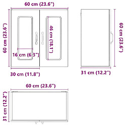 vidaXL Armoire murale de cuisine et porte en verre Kalmar chêne sonoma pas cher