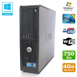 PC DELL Optiplex 780 Sff Core 2 Duo E8400 3Ghz 4Go DDR3 750Go WIFI Win 7 Pro