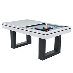 Avis Concept Usine Table multi-jeux 3 en 1 billard et ping-pong en bois blanc DENVER