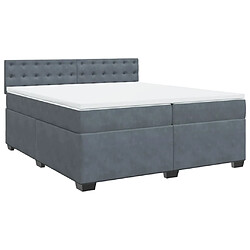 Avis Vidaxl Sommier à lattes de lit et matelas Gris foncé 200x200cm Velours