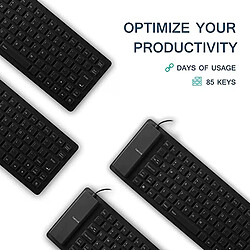 Avis Clavier d'ordinateur 85 touches en silicone, clavier souple et silencieux, clavier filaire USB, mini-ordinateur portable, clavier pliable et étanche