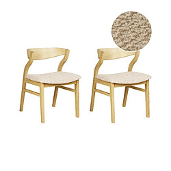 Beliani Chaise de salle à manger Set de 2 Beige clair MAROA