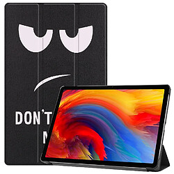 Etui en PU Impression de motifs avec support tri-pliure ne me touche pas pour votre Lenovo Pad Plus