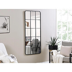 Vente-Unique Miroir fenêtre industriel en métal - L. 60 x H. 140 cm - Noir - SCIARA