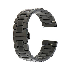 bracelet en acier inoxydable pour hommes bracelet bracelet double fermoir noir 24mm