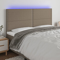 Maison Chic Tête de lit moderne à LED lumineuse pour chambre - Décoration de lit Taupe 180x5x118/128 cm Tissu -MN91208