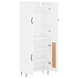 Avis vidaXL Buffet haut Blanc brillant 69,5x34x180 cm Bois d'ingénierie