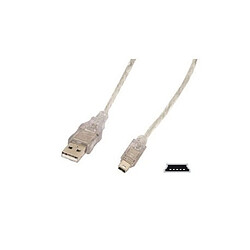 Cable USB A Male B mini M 5pins 2M CONNECTLAND Réf : 0107122