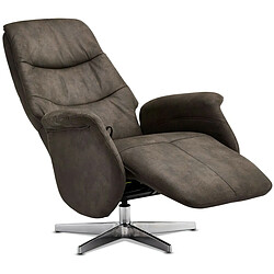 Avis FURNHOUSE Fauteuil relax pivotant en tissu marron