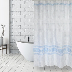 MSV Rideau de douche Polyester TORALLA 180x200cm QUALITÉ PREMIUM Bleu - Anneaux inclus