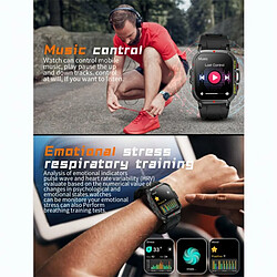 Hommes Montre Intelligente Sain Moniteur Bluetooth Appel Étanche Fitness Sport Smartwatch Pour Ios Android Téléphone Noir