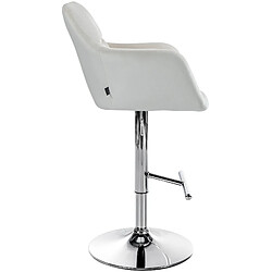 Avis Decoshop26 Tabouret de bar chaise haute x1 fonction rotation 360° en velours crème avec coutures décoratives piètement métal chromé 10_0005264