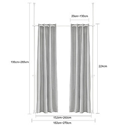 Acheter SoBuy KLS12-HG Paravent Séparateur de Pièces Rideau Télescopique Rideau Réglable en Hauteur Rideau